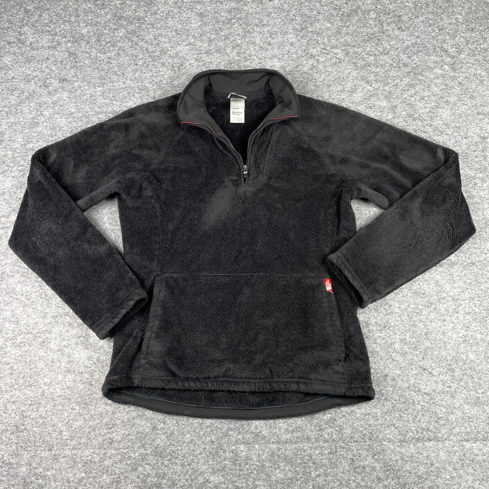 The North Face Fleece Pullover Womens Medium Black Osito Quarter Zip Pocket